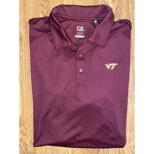Cutter & Buck Virginia Tech Hokies Mens Maroon Polo Shirt 3XL